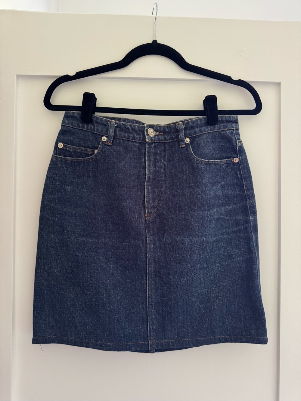 A.P.C. Denim Skirt in Dark Indigo
